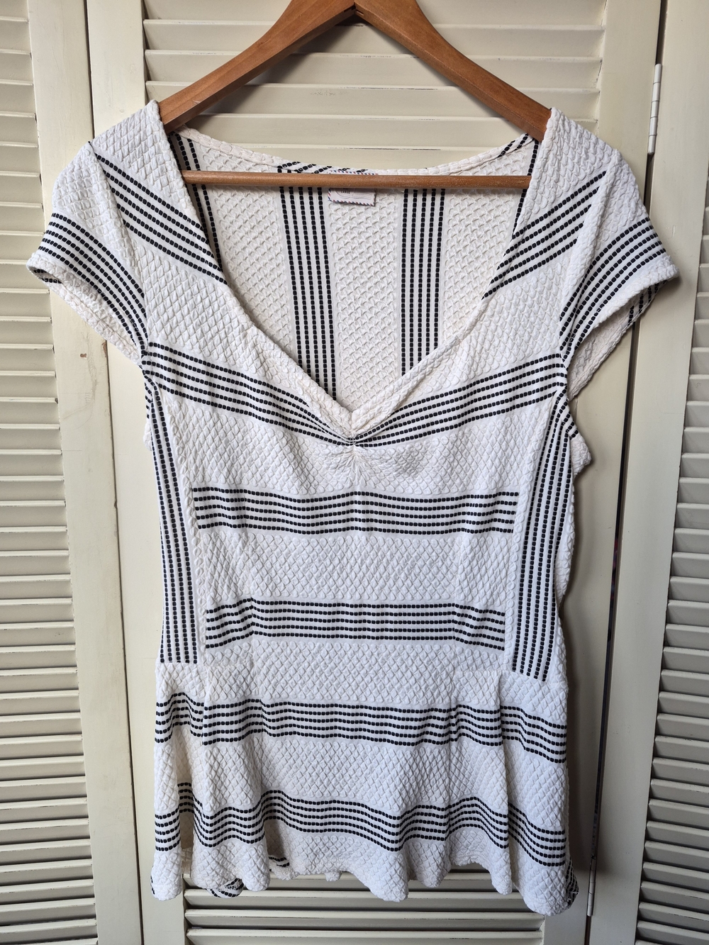 Anthropologie Postmark Rare Discontinued Waffle Knit Peplum Top - Large